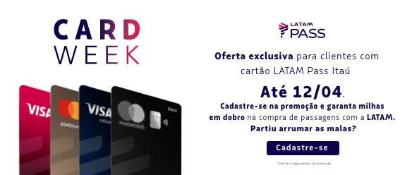 Peça agora mesmo seu cartão Itaú LATAM Pass